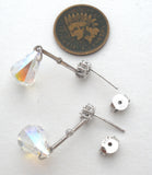 Sterling Silver Dangle Crystal Earrings Vintage - The Jewelry Lady's Store
