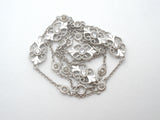 Sterling Silver Floral Scroll White Topaz Station Necklace