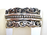 Sterling Silver Floral Spinner Band Ring Paz Size 9