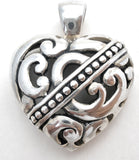 Sterling Silver Cut Out Heart Pendant Vintage - The Jewelry Lady's Store