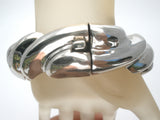 Taxco Sterling Silver Hinged Bangle Bracelet Vintage - The Jewelry Lady's Store