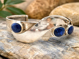 Sterling Silver Lapis Lazuli Modernist Studio Cuff Bracelet