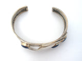 Sterling Silver Lapis Lazuli Modernist Studio Cuff Bracelet