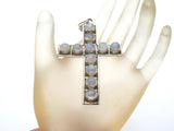 Sterling Silver Moonstone Cross Necklace Pendant