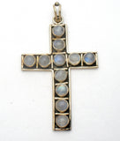 Sterling Silver Moonstone Cross Necklace Pendant