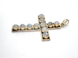 Sterling Silver Moonstone Cross Necklace Pendant