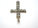 Sterling Silver Moonstone Cross Necklace Pendant