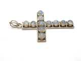 Sterling Silver Moonstone Cross Necklace Pendant