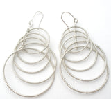 Sterling Silver Multi Circle Dangle Earrings
