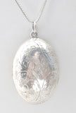 Sterling Silver Oval Locket Pendant Necklace - The Jewelry Lady's Store