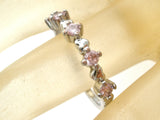 Sterling Silver Pink Ice Heart Ring Size 7.75 - The Jewelry Lady's Store