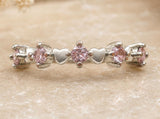 Sterling Silver Pink Ice Heart Ring Size 7.75 - The Jewelry Lady's Store