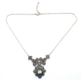 Sterling Silver Prasiolite & Marcasite Lavalier Necklace