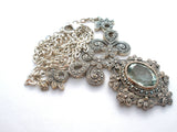 Sterling Silver Prasiolite & Marcasite Lavalier Necklace