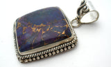 Sterling Silver Purple Copper Turquoise Pendant