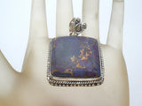 Sterling Silver Purple Copper Turquoise Pendant