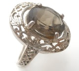 Sterling Silver Smoky Quartz Ring Size 5.5 - The Jewelry Lady's Store