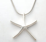 Sterling Silver Starfish Pendant Necklace 24" - The Jewelry Lady's Store