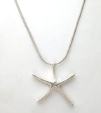 Sterling Silver Starfish Pendant Necklace 24" - The Jewelry Lady's Store