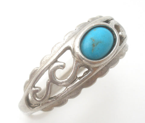 Sterling Silver Turquoise Ring Size 8 Shube's