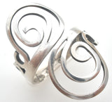 Taxco Sterling Silver Wide Swirl Knuckle Size 7.5 - The Jewelry Lady's Store