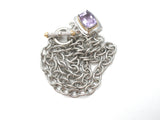 Sterling Silver & 14K Gold Amethyst Toggle Necklace Ross Simons - The Jewelry Lady's Store
