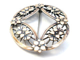 Sterling Silver & 14K Flower Brooch Pin By Symmetalic Vintage