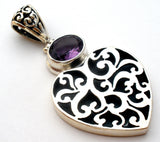 Sterling Silver Amethyst Heart Pendant - The Jewelry Lady's Store