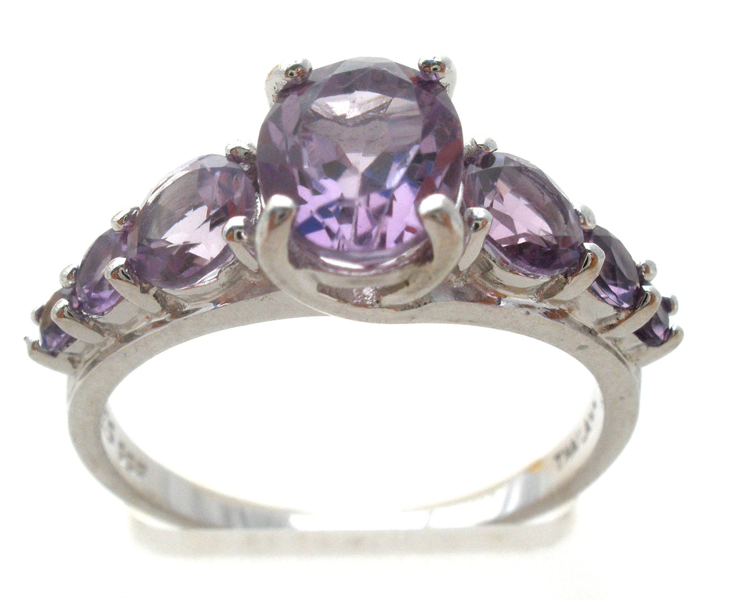 Sterling Silver Amethyst Multi Gem Ring Size 8