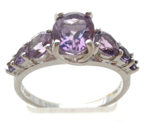 Sterling Silver Amethyst Multi Gem Ring Size 8