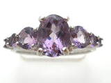 Sterling Silver Amethyst Multi Gem Ring Size 8