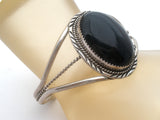 Sterling Silver Black Onyx Cuff Bracelet