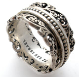 Sterling Silver Floral Spinner Band Ring Paz Size 9