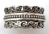Sterling Silver Floral Spinner Band Ring Paz Size 9
