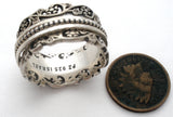 Sterling Silver Floral Spinner Band Ring Paz Size 9