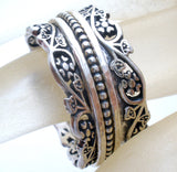 Sterling Silver Floral Spinner Band Ring Paz Size 9