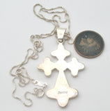 Sterling Silver Inlay Cross Pendant Necklace