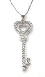 Sterling Silver Key Pendant Necklace 18" - The Jewelry Lady's Store