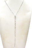 Sterling Silver Lariat Necklace With CZ's