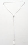 Sterling Silver Lariat Necklace With CZ's