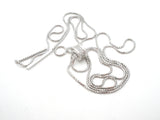 Sterling Silver Lariat Necklace With CZ's