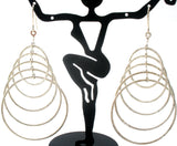 Sterling Silver Multi Circle Dangle Earrings