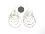 Sterling Silver Multi Circle Dangle Earrings