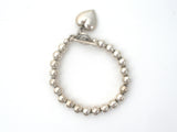 Sterling Silver Pearl Bead Bracelet With Heart Charm - The Jewelry Lady's Store