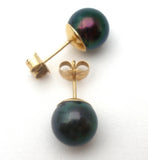 Tahitian Black Pearl Earrings 14K Gold - The Jewelry Lady's Store