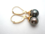 Tahitian Pearl Earrings 14K Gold Vintage - The Jewelry Lady's Store