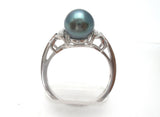 Tahitian & White Pearl Star Diamond Ring 14K Gold - The Jewelry Lady's Store