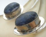 Taxco Blue Sodalite Earrings Sterling Silver Vintage - The Jewelry Lady's Store