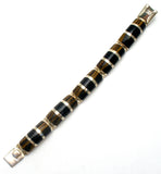 Taxco Tiger's Eye & Black Onyx Bracelet 950 Silver - The Jewelry Lady's Store