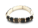 Taxco Tiger's Eye & Black Onyx Bracelet 950 Silver - The Jewelry Lady's Store